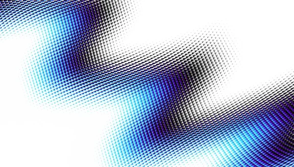 Modello Frattale Digitale Astratto Orientamento Orizzontale Espressiva Linea Blu Curva — Foto Stock