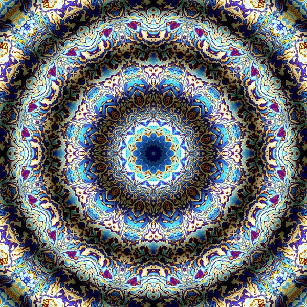 Modèle Fractal Numérique Abstrait Mandala Rond Motif Ornement Décoratif Imitation — Photo