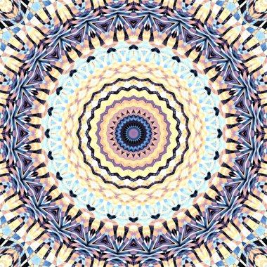 Soyut dijital fraktal model. Yuvarlak mandala dekoratif desen.