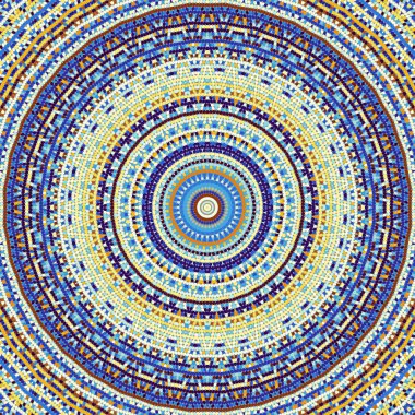 Soyut dijital fraktal model. Yuvarlak mandala dekoratif desen.