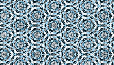 Soyut dijital fraktal model. Yatay oryantasyon. Mozaik tarzda soyut geometrik süs.