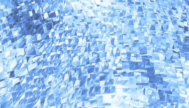 Mavi soyut geometrik fraktal desen. Yatay yönelim.