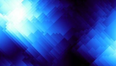 Mavi soyut geometrik fraktal desen. Yatay yönelim.