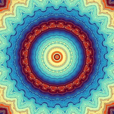 Soyut dijital fraktal model. Yuvarlak mandala dekoratif desen.