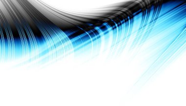 Soyut dijital fraktal model. Yatay oryantasyon. Boş beyaz arkaplanda eğri ince çizgiler.