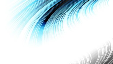 Soyut dijital fraktal model. Yatay oryantasyon. Boş beyaz arkaplanda eğri ince çizgiler.