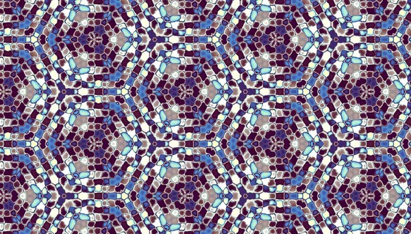 Abstraktes Digitales Fraktalmuster Horizontale Ausrichtung Abstraktes Geometrisches Ornament Mosaikstil — Stockfoto