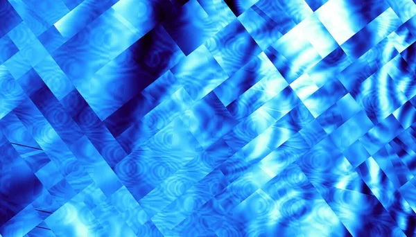 青抽象幾何学的フラクタルパターン 水平方向 — ストック写真