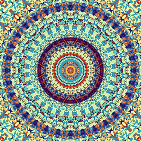 Soyut dijital fraktal model. Yuvarlak mandala dekoratif desen.