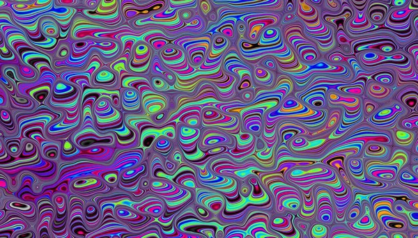 Patrón Fractal Digital Abstracto Orientación Horizontal Manchas Onduladas Imitando Gasolina —  Fotos de Stock