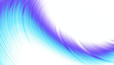 Soyut dijital fraktal model. Yatay oryantasyon. Boş beyaz arkaplanda eğri ince çizgiler.