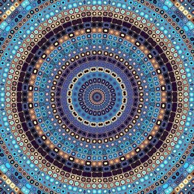 Soyut dijital fraktal model. Yuvarlak mandala dekoratif desen.