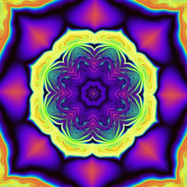 Soyut dijital sanat fraktal deseni. Uzay mandala deseni. Esrarengiz yoga soyut geçmişi.