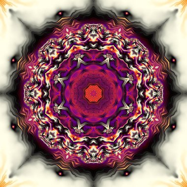 Soyut dijital sanat fraktal deseni. Uzay mandala deseni. Esrarengiz yoga soyut geçmişi.