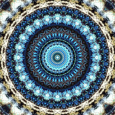 Soyut dijital sanat fraktal deseni. Yuvarlak mandala dekoratif desen.