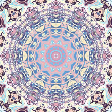 Soyut dijital fraktal model. Yuvarlak mandala dekoratif desen.