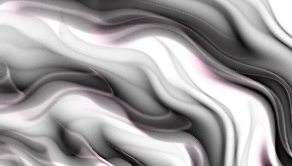 Modelul Fractal Digital Abstract Orientare Orizontală Textura Ondulată Linii Subțiri — Fotografie, imagine de stoc
