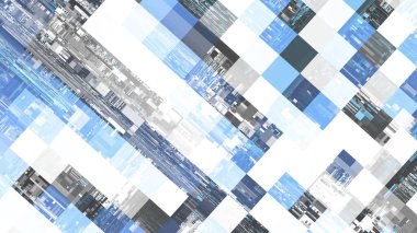 Soyut dijital fraktal model. Soyut fütürist teknoloji görüntüsü. Görünüm oranı 16: 9 olan yatay arkaplan