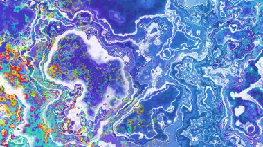 Soyut dijital fraktal model. Görünüm oranı 16: 9 Psikedelik mermer desenli yatay arkaplan.