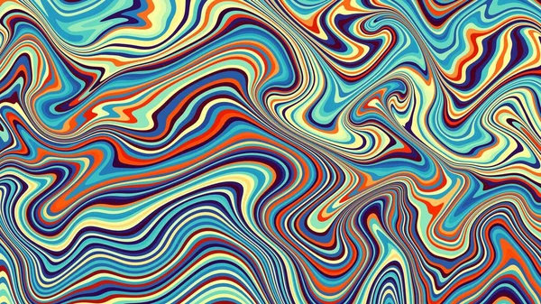 Soyut dijital fraktal model. Yatay arkaplan ve görünüm oranı 16: 9. Psikedelik dalgalı doku.