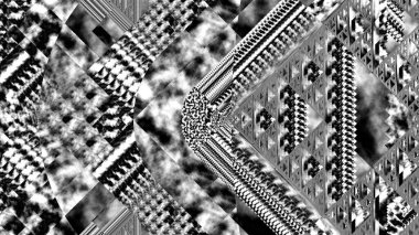 Soyut dijital fraktal model. Soyut geometrik grunge dokusu. Görünüm oranı 16: 9 olan yatay arkaplan