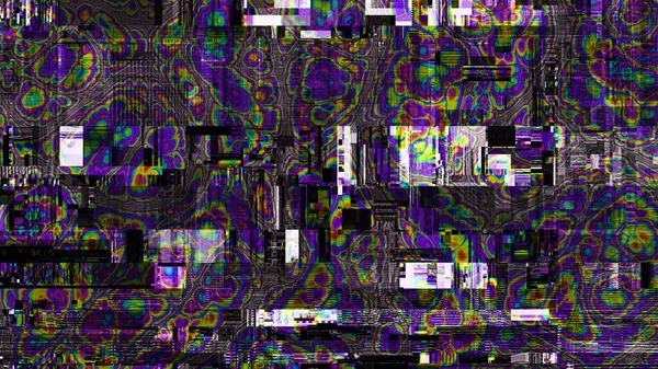 Modello Frattale Digitale Astratto Texture Astratta Del Glitch Sfondo Orizzontale — Foto Stock