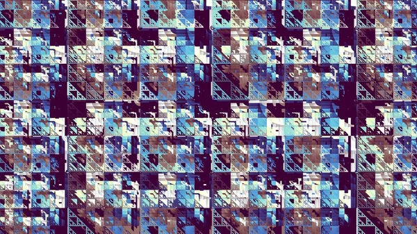 Abstrakt Digitalt Fraktalmönster Abstrakt Geometrisk Grunge Struktur Horisontell Bakgrund Med — Stockfoto