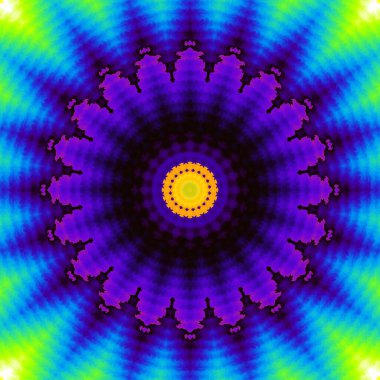 Soyut dijital fraktal model. Renkli kozmik soyut mandala