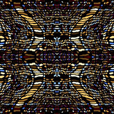 Soyut dijital fraktal model. Kusursuz kabile etnik kalıbı.