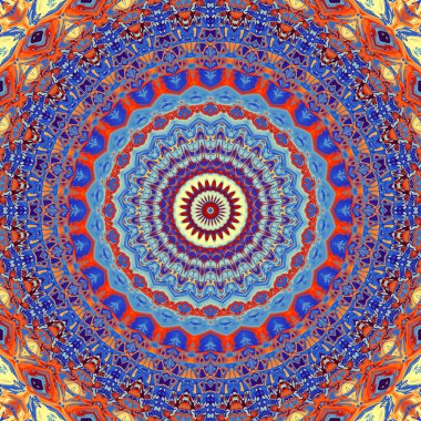 Soyut dijital fraktal model. Soyut süs mandala deseni.