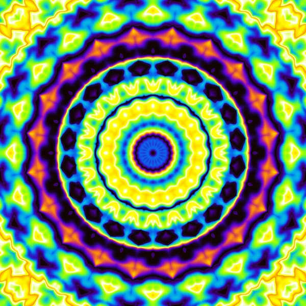 Abstrakcyjny Cyfrowy Wzór Fraktalny Kolorowa Kosmiczna Abstrakcyjna Mandala — Zdjęcie stockowe