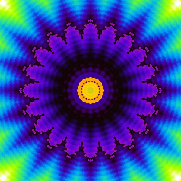 Soyut dijital fraktal model. Renkli kozmik soyut mandala