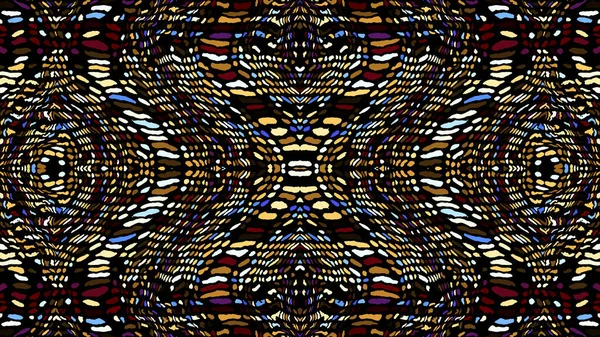Padrão Fractal Digital Abstracto Padrão Tribal Étnico Abstrato Fundo Horizontal — Fotografia de Stock