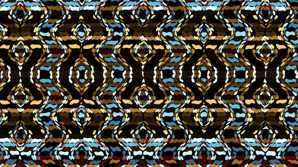 Abstrakcyjny Cyfrowy Wzór Fraktalny Płynna Ozdoba Plemienna Poziome Tło Proporcjami — Zdjęcie stockowe