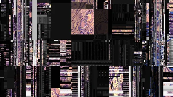 Abstrakt Digitalt Fraktalmönster Abstrakt Glitch Konsistens Horisontell Bakgrund Med Bildförhållandet — Stockfoto