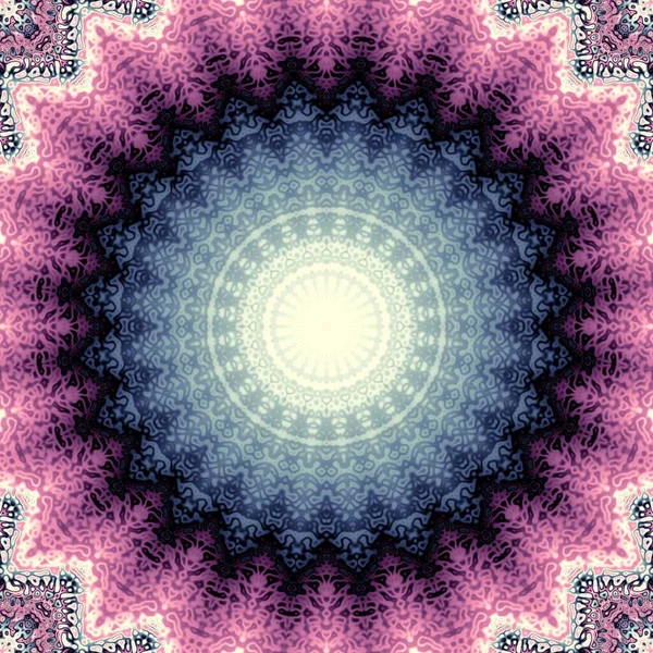 Abstrakcyjny Cyfrowy Wzór Fraktalny Okrągły Mandala Dekoracyjny Wzór Ozdobny — Zdjęcie stockowe
