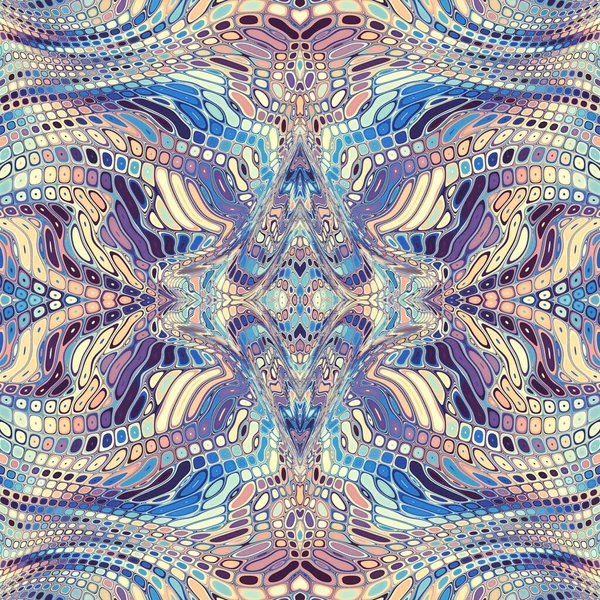 Soyut dijital sanat fraktal deseni. Art Nouveau stilinde simetrik dekoratif süsleme deseni