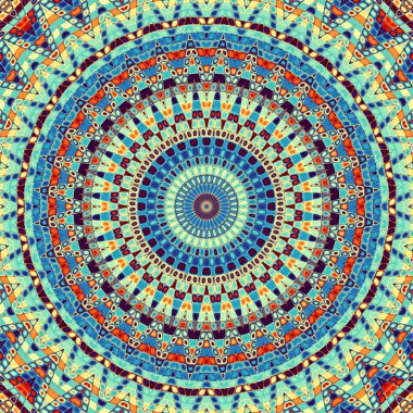 Soyut dijital sanat fraktal deseni. Yuvarlak mandala dekoratif desen.