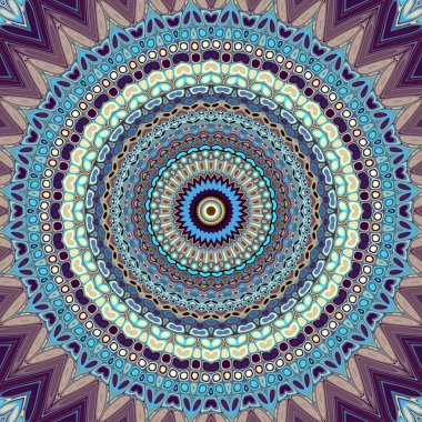 Soyut dijital fraktal model. Yuvarlak mandala dekoratif desen.