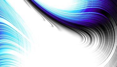 Soyut dijital fraktal model. Yatay oryantasyon. Boş beyaz arkaplanda eğri ince çizgiler.