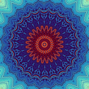 Soyut dijital fraktal model. Yuvarlak mandala dekoratif desen.