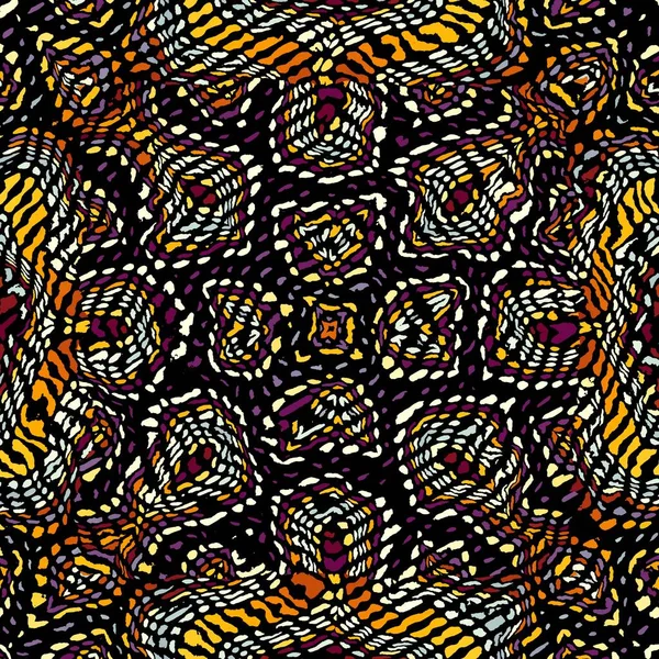 Αφηρημένο Ψηφιακό Φράκταλ Μοτίβο Τετράγωνο Φόντο Αφρικάνικο Έθνικ Στυλ Φυλετικό — Φωτογραφία Αρχείου