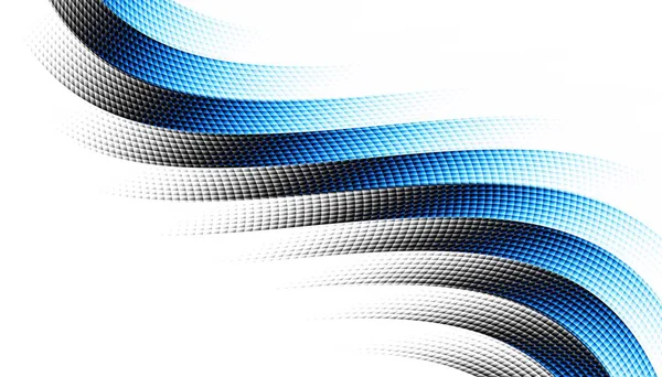 Patrón Fractal Digital Abstracto Línea Azul Curvada Expresiva Sobre Fondo —  Fotos de Stock
