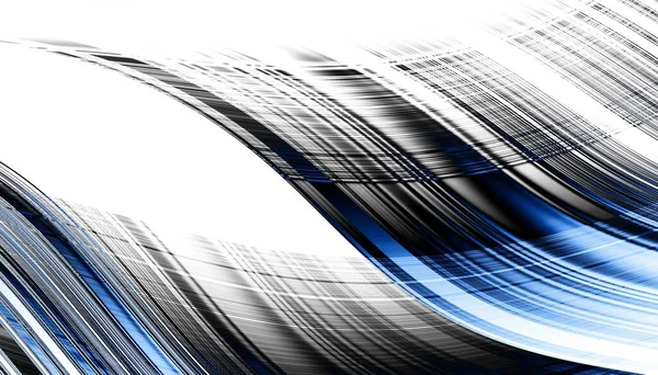 Patrón Fractal Digital Abstracto Textura Ondulada Expresiva Línea Azul Curvada — Foto de Stock
