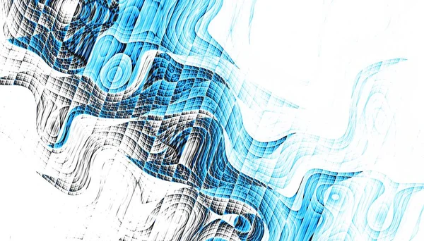 Soyut Dijital Fraktal Model Yatay Oryantasyon Boş Beyaz Arkaplanda Eğri — Stok fotoğraf