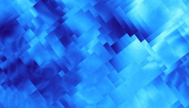 Mavi soyut geometrik fraktal desen. Yatay yönelim.