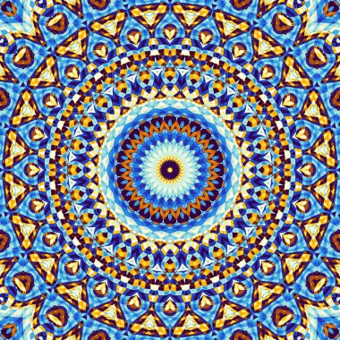 Soyut dijital fraktal model. Yuvarlak mandala dekoratif desen.