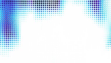 Soyut dijital fraktal model. Yatay oryantasyon. Beyaz arkaplanda mavi benekli desen.