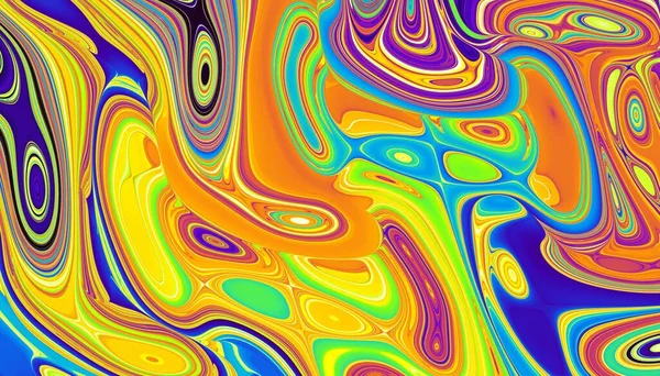 Padrão Fractal Digital Abstracto Orientação Horizontal Textura Colorida Psicodélica — Fotografia de Stock