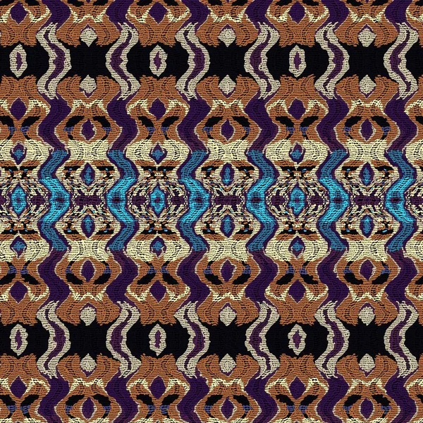 Abstract Digital Fractal Pattern Square Background African Ethnic Style Tribal — Stock Photo, Image